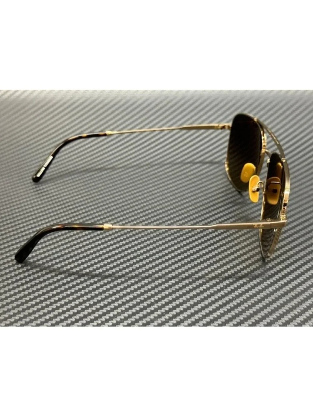 New Ray-Ban Men Gold Sunglasses 59-17-145